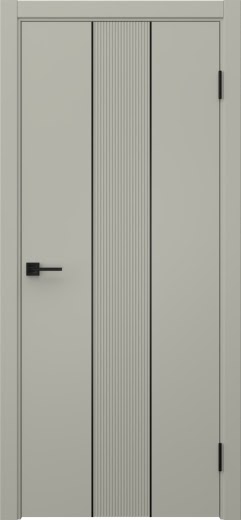 Межкомнатная дверь Вектор 9 эмаль RAL 7044, черный молдинг