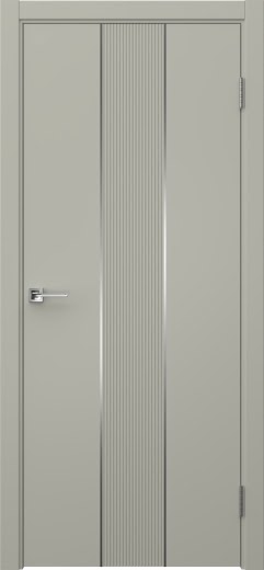 Межкомнатная дверь Вектор 9 эмаль RAL 7044, молдинг серебро