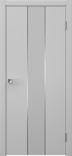 Межкомнатная дверь Вектор 9 эмаль RAL 7047, молдинг серебро
