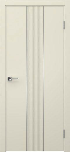 Межкомнатная дверь Вектор 9 эмаль RAL 9001, молдинг серебро