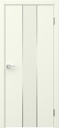Межкомнатная дверь Вектор 9 эмаль RAL 9010, молдинг серебро