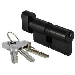 Механизм цилиндровый 60CKBL (с перфо-ключом, черный)