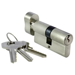 Механизм цилиндровый 60CKSN (с перфо-ключом, матовый никель)