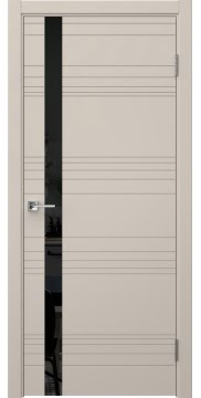 Межкомнатная дверь Альмонд В эмаль мокко, лакобель черный — 1488