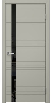 Межкомнатная дверь Альмонд В эмаль RAL 7044, лакобель черный — 1486