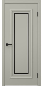 Межкомнатная дверь Эстетика 1М эмаль RAL 7044, черный молдинг — 1236