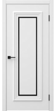 Межкомнатная дверь Эстетика 1М эмаль белая, черный молдинг — 1243