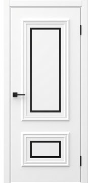 Межкомнатная дверь Эстетика 2М эмаль белая, черный молдинг — 1264