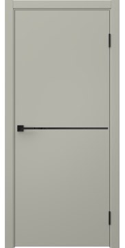 Межкомнатная дверь, Флэт Лайн 1 (эмаль RAL 7044, со стеклом)