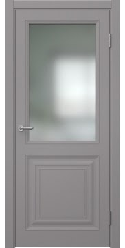Готовый комплект межкомнатной двери, Ларго 2 (эмаль RAL 7036, остекленная)