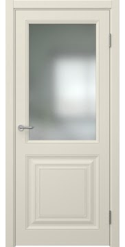 Межкомнатная дверь Ларго 2 эмаль RAL 9001, матовое стекло — 0223
