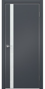 Межкомнатная дверь, Лайт ST 7 (экошпон антрацит, остекленная)
