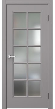 Дверь с английской решеткой, Мриба 10 (RAL 7036, остекленная)