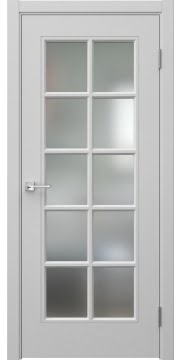 Дверь с английской решеткой, Мриба 10 (RAL 7047, остекленная)