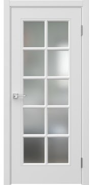 Межкомнатная дверь, Мриба 10 (эмаль белая, остекленная)