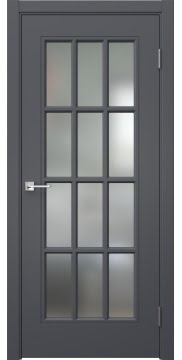 Дверь с английской решеткой, Мриба 12 (эмаль графит, остекленная)