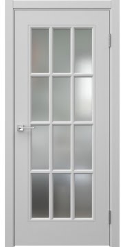 Межкомнатная дверь, Мриба 12 (RAL 7047, со стеклом)