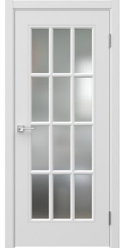 Межкомнатная дверь, Мриба 12 (эмаль белая, со стеклом)