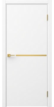 Межкомнатная дверь Нью Стайл 1 эмаль белая, золотой молдинг — 1610