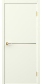 Дверь минимализм, Нью Стайл 1 (эмаль RAL 9010, молдинг золото)