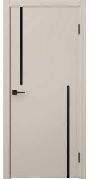 Дверь минимализм, Нью Стайл 2 (эмаль мокко, молдинг черный)