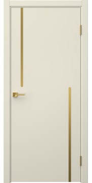 Межкомнатная дверь Нью Стайл 2 эмаль RAL 9001, золотой молдинг — 1574