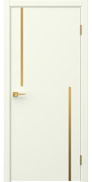 Дверь минимализм, Нью Стайл 2 (эмаль RAL 9010, молдинг золото)
