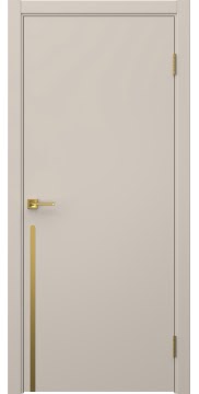 Межкомнатная дверь Нью Стайл 3 эмаль мокко, золотой молдинг — 1589