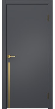 Межкомнатная дверь Нью Стайл 3 эмаль графит, золотой молдинг — 1580