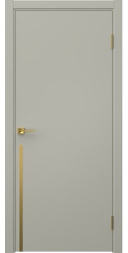 Межкомнатная дверь Нью Стайл 3 эмаль RAL 7044, золотой молдинг — 1582