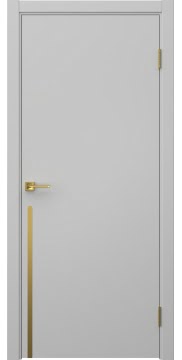 Межкомнатная дверь Нью Стайл 3 эмаль RAL 7047, золотой молдинг — 1584