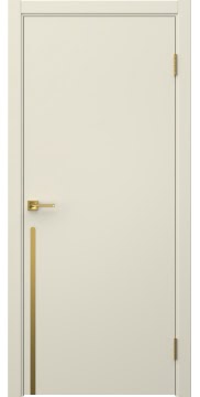 Межкомнатная дверь Нью Стайл 3 эмаль RAL 9001, золотой молдинг — 1585
