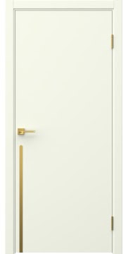 Дверь минимализм, Нью Стайл 3 (эмаль RAL 9010, молдинг золото)