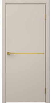Дверь межкомнатная минимализм, Нью Стайл 4 (эмаль мокко, молдинг золото)