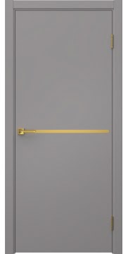 Межкомнатная дверь Нью Стайл 4 эмаль RAL 7036, золотой молдинг — 1592