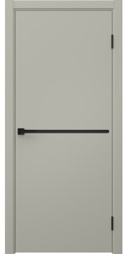 Дверь межкомнатная минимализм, Нью Стайл 4 (эмаль RAL 7044, молдинг черный)