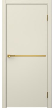 Межкомнатная дверь в стиле минимализм, Нью Стайл 4 (эмаль RAL 9001, молдинг золото)