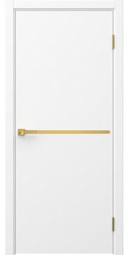 Межкомнатная дверь Нью Стайл 4 эмаль белая, золотой молдинг — 1599
