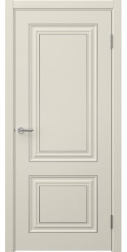 Дверь в сборе коробкой, Скандинавия 2 (эмаль RAL 9001 патина серебро)