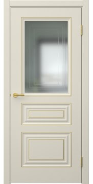 Дверь, Скандинавия 4 (эмаль RAL 9001 патина золото, со стеклом)