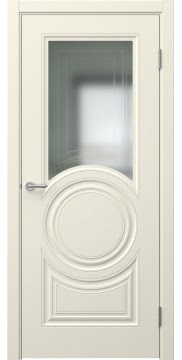 Межкомнатная дверь Скандинавия 5 эмаль RAL 9001, матовое стекло — 0547