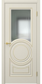 Дверь, Скандинавия 5 (эмаль RAL 9001 патина золото, со стеклом)