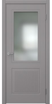 Межкомнатная дверь, Скандинавия 7Ф (эмаль RAL 7036, остекленная)