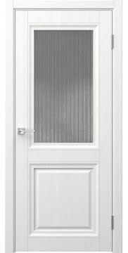 Межкомнатная дверь, София 2 багет 2 (экошпон ясень белоснежный, со стеклом)