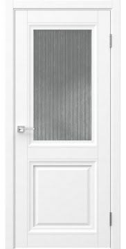 Багетная дверь, София 2 багет 2 (экошпон аляска, со стеклом)