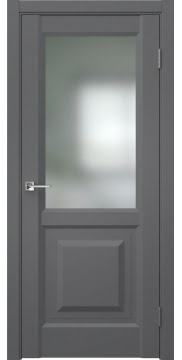 Дверь межкомнатная серая со стеклом, София 2 (экошпон антрацит, остекленная)