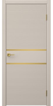 Межкомнатная дверь Соло 10 эмаль мокко, золотой молдинг — 1290