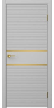 Межкомнатная дверь Соло 10 эмаль RAL 7047, золотой молдинг — 1285