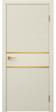 Межкомнатная дверь Соло 10 эмаль RAL 9001, золотой молдинг — 1286