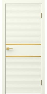 Межкомнатная дверь Соло 10 эмаль RAL 9010, золотой молдинг — 1287